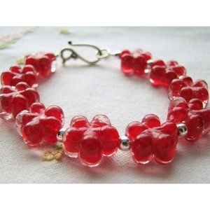 Pomegranate Red Flower Bracelet